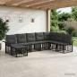 Preview: ARDEBO.de - Outdoor-Sofagarnitur 8 Stk. Schwarz und Dunkelgrau Polyester