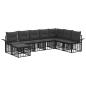 Preview: Outdoor-Sofagarnitur 8 Stk. Schwarz und Dunkelgrau Polyester