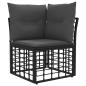 Preview: Outdoor-Sofagarnitur 8 Stk. Schwarz und Dunkelgrau Polyester