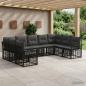 Preview: ARDEBO.de - Outdoor-Sofagarnitur 9 stk. Schwarz und Dunkelgrau Polyester