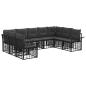 Preview: Outdoor-Sofagarnitur 9 stk. Schwarz und Dunkelgrau Polyester