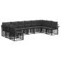 Preview: Outdoor-Sofagarnitur 10 stk. Schwarz und Dunkelgrau Polyester