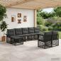 Preview: ARDEBO.de - Outdoor-Sofagarnitur 9 stk. Schwarz und Dunkelgrau Polyester