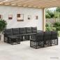 Preview: ARDEBO.de - Outdoor-Sofagarnitur 9 stk. Schwarz und Dunkelgrau Polyester
