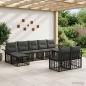 Preview: ARDEBO.de - Outdoor-Sofagarnitur 9 stk. Schwarz und Dunkelgrau Polyester