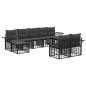 Preview: Outdoor-Sofagarnitur 9 stk. Schwarz und Dunkelgrau Polyester