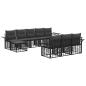 Preview: Outdoor-Sofagarnitur 10 stk. Schwarz und Dunkelgrau Polyester