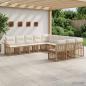 Preview: ARDEBO.de - Outdoor-Sofagarnitur 11 stk. Natürlich und Cremweiß Polyester