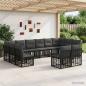 Preview: ARDEBO.de - Outdoor-Sofagarnitur 12 stk. Schwarz und Dunkelgrau Polyester