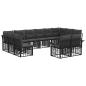 Preview: Outdoor-Sofagarnitur 12 stk. Schwarz und Dunkelgrau Polyester