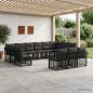 Preview: ARDEBO.de - Outdoor-Sofagarnitur 13 stk. Schwarz und Dunkelgrau Polyester