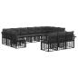 Preview: Outdoor-Sofagarnitur 13 stk. Schwarz und Dunkelgrau Polyester