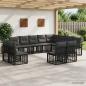 Preview: ARDEBO.de - Outdoor-Sofagarnitur 12 stk. Schwarz und Dunkelgrau Polyester
