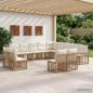 Preview: ARDEBO.de - Outdoor-Sofagarnitur 13 stk. Natürlich und Cremweiß Polyester