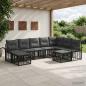 Preview: ARDEBO.de - Outdoor-Sofagarnitur 9 stk. Schwarz und Dunkelgrau Polyester