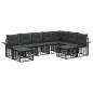 Preview: Outdoor-Sofagarnitur 9 stk. Schwarz und Dunkelgrau Polyester