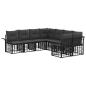 Preview: Outdoor-Sofagarnitur 8 stk. Schwarz und Dunkelgrau Polyester
