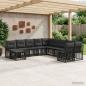 Preview: ARDEBO.de - Outdoor-Sofagarnitur 11 stk. Schwarz und Dunkelgrau Polyester