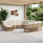 Preview: ARDEBO.de - Gartensofa-set 12 stk. Nat?rlich und Cremwei? Poly-Rattan