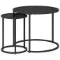 Preview: Kaffeetisch Set 2 stk. Schwarz 55 x 55 x 45 cm Glas