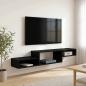 Preview: Wandmontierter TV-Schrank Wandhalterung Schwarze Eiche