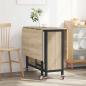 Preview: Faltbarer Esstisch mit Rollen 130 x 80 x 76,5 cm Stahl PB