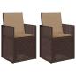 Preview: Garten Esszimmerst?hle 2 stk. Braun und Taupe PP