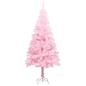 Preview: Künstlicher Weihnachtsbaum mit Beleuchtung & Kugeln Rosa 120cm