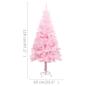 Preview: Künstlicher Weihnachtsbaum mit Beleuchtung & Kugeln Rosa 120cm