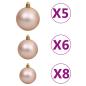 Preview: Künstlicher Weihnachtsbaum mit Beleuchtung & Kugeln Rosa 120cm
