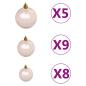 Preview: Künstlicher Weihnachtsbaum mit Beleuchtung & Kugeln Rosa 120cm