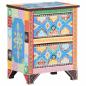 Preview: ARDEBO.de - Nachttisch Handbemalt 40x30x50 cm Mango Massivholz