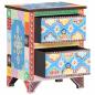 Preview: Nachttisch Handbemalt 40x30x50 cm Mango Massivholz