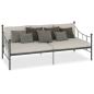 Preview: Tagesbett-Rahmen Grau Metall 90×200 cm