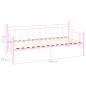 Preview: Tagesbett-Rahmen Rosa Metall 90×200 cm