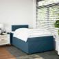 Preview: Boxspringbett mit Matratze Dunkelblau 120x200 cm Samt