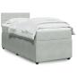 Preview: ARDEBO.de - Boxspringbett mit Matratze Hellgrau 80x200 cm Samt