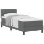 Preview: Boxspringbett mit Kopfteil Dunkelgrau 80 x 200 cm Stoff