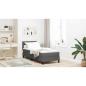 Preview: Boxspringbett mit Kopfteil Dunkelgrau 80 x 200 cm Stoff