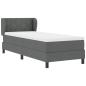 Preview: Boxspringbett mit Matratze Dunkelgrau 80 x 200 cm Stoff