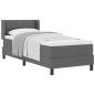 Preview: Boxspringbett mit Kopfteil Dunkelgrau 200 x 80 cm Stoff