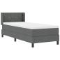 Preview: Boxspringbett mit Kopfteil Dunkelgrau 200 x 80 cm Stoff