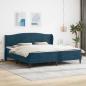 Preview: ARDEBO.de - Bettrahmen mit Kopfteil Blau 200 x 200 cm Samt