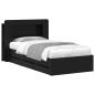 Preview: Bettgestell mit Stauraum Schwarz 90 x 190 cm Holzwerkstoff