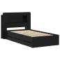 Preview: Bettgestell mit Stauraum Schwarz 90 x 190 cm Holzwerkstoff