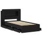 Preview: Bettgestell mit Stauraum Schwarz 90 x 190 cm Holzwerkstoff