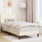 Preview: ARDEBO.de - Bettrahmen mit Kopfteil Creme 80 x 200 cm Cordstoff