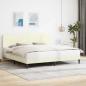 Preview: ARDEBO.de - Bettrahmen mit Kopfteil Creme 200 x 200 cm Cordstoff