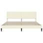 Preview: Bettrahmen mit Kopfteil Creme 200 x 200 cm Cordstoff