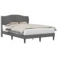 Preview: Bettrahmen mit Kopfteil Dunkelgrau 120 x 200 cm Samt